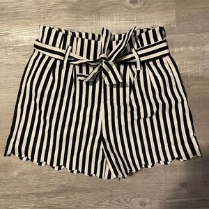 NWT Striped Paper Bag Shorts